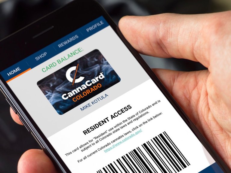 CannaCard can be used as a smartphone app or as a reloadable hard card. (CannaTrac)